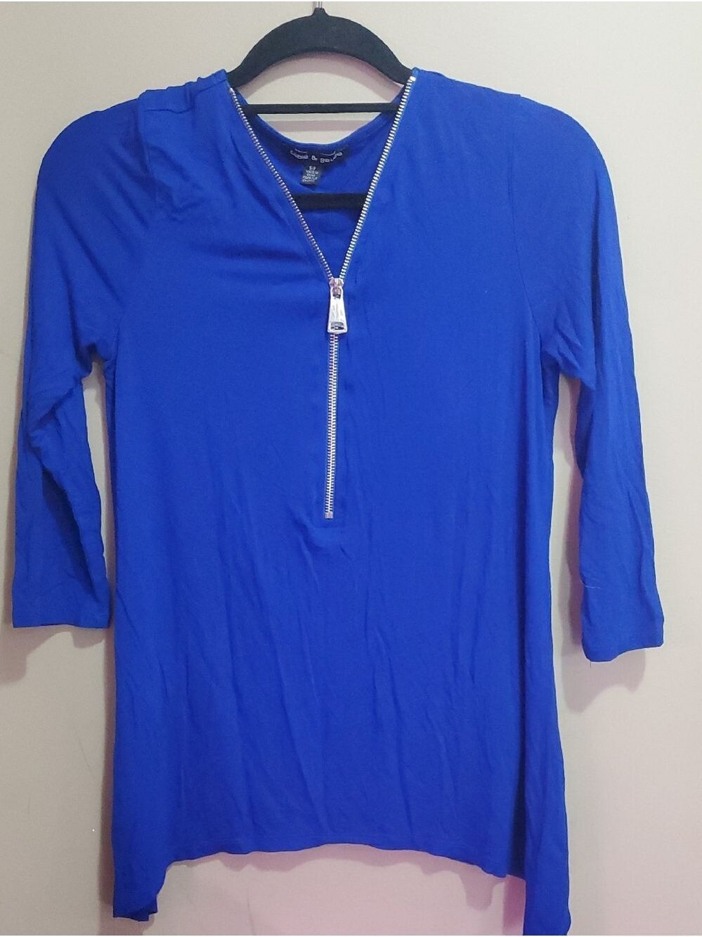 Cable & Gauge Women's Royal Blue Half-Zip Tunic Size Small